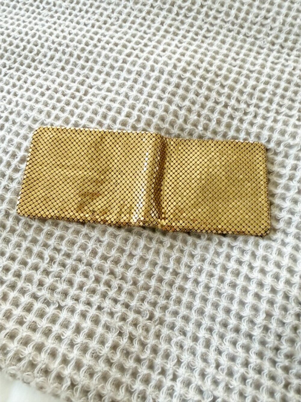 Whiting & Davis Vtg Gold Mesh Mates Wallet DISCO Chainmail Studio 54 - Picture 10 of 11